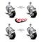 Service Caster 3 Inch Black Polyurethane Swivel 1/2 Inch Threaded Stem Caster Set with Brake SCC SCC-TS20S314-PPUB-BLK-TLB-121315-4 - alternate 4